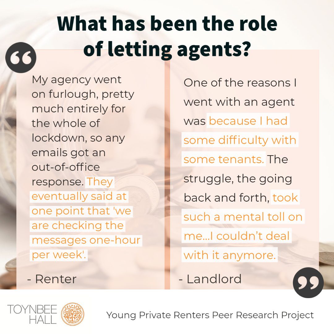What has been the role of letting agents. 