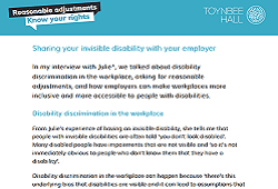 Sharing your invisible disability with your employer